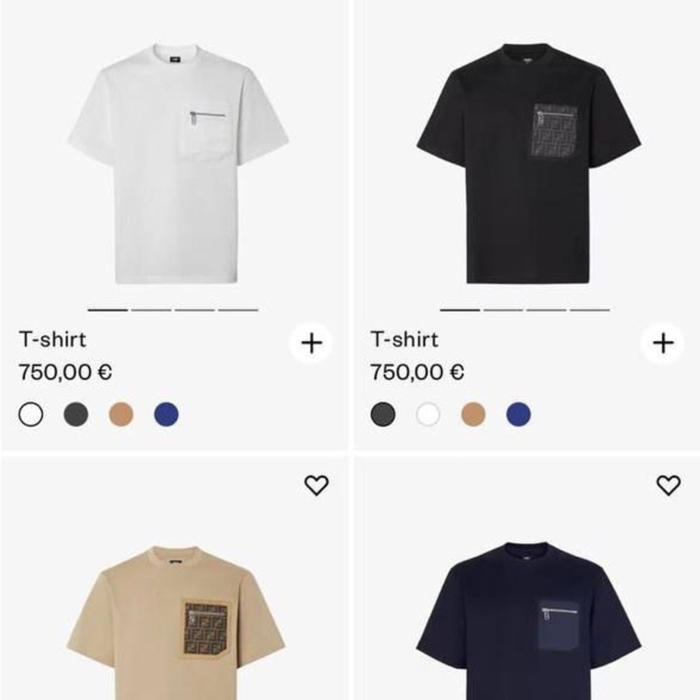 Fendi White T-Shirt with Logo Pocket - Picture 11 of 13